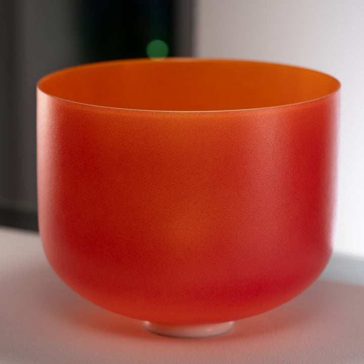 14" F#-25 Sedona Sunrise Frosted Crystal Singing Bowl