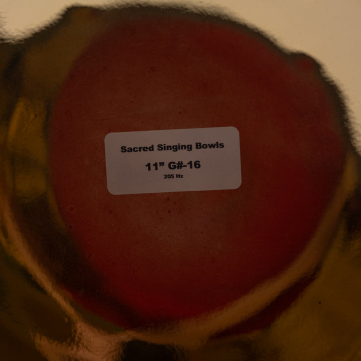 11" G#-16 Harmonic Sun Crystal Singing Bowl, 24k Gold inside