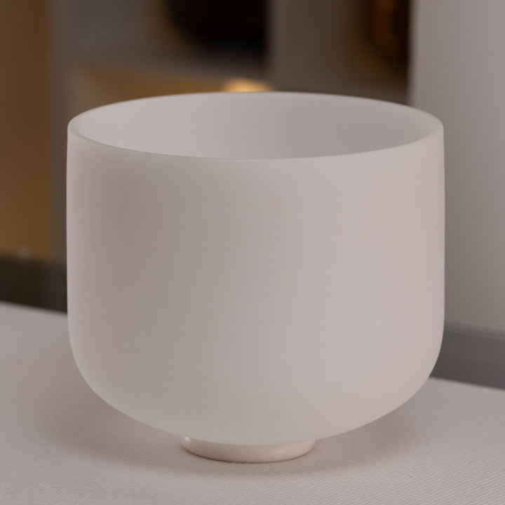 11.75" F+1 White Frosted Singing Bowl