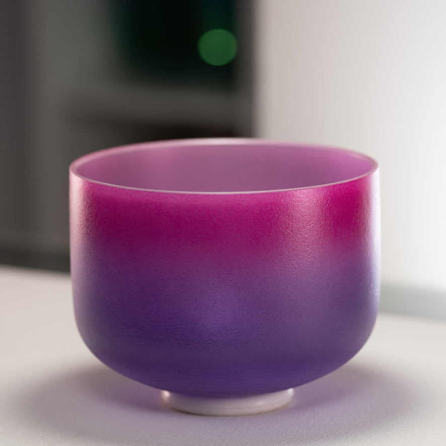 10" F#-27 Blossoming Heart Frosted Crystal Singing Bowl