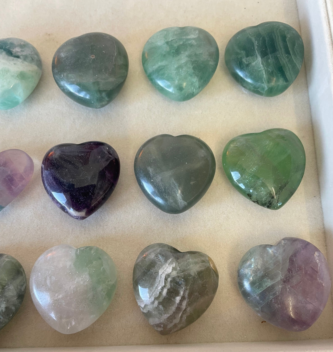Fluorite Puffy Hearts