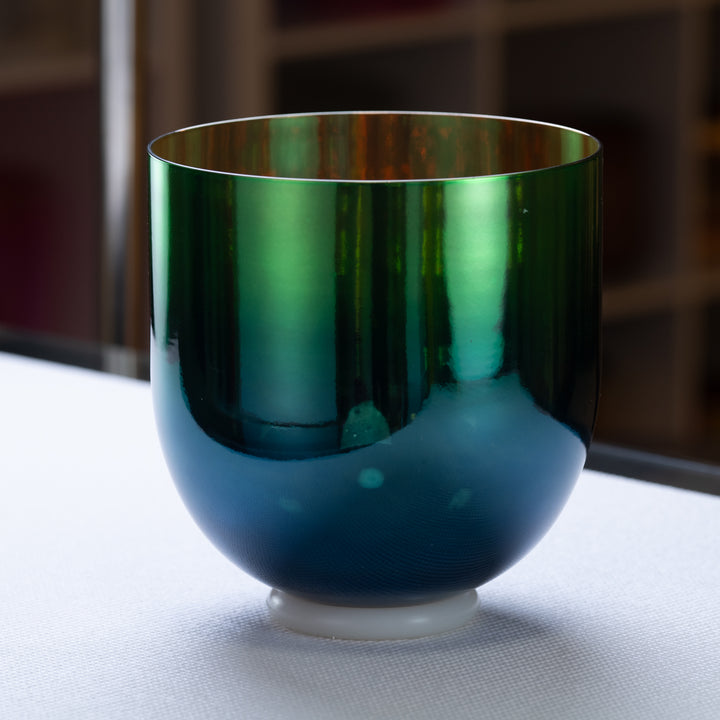 9" D+40 Divine Earth Crystal Singing Bowl, 24k Gold inside