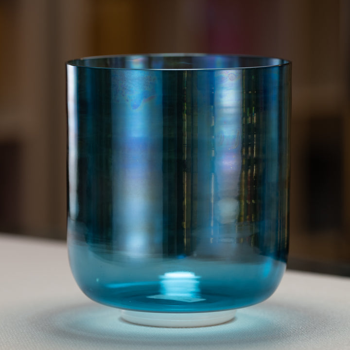 8" B+22 Caribbean Blue Crystal Singing Bowl
