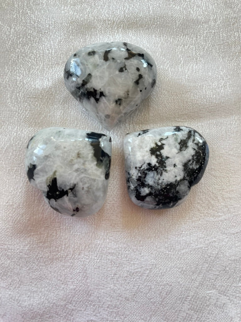 Rainbow Moonstone Puffy Heart