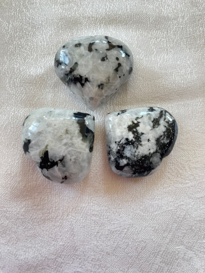 Rainbow Moonstone Puffy Heart