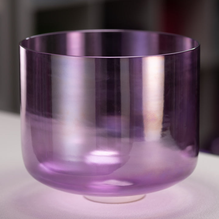 12" C#-9 Lavender Lotus Crystal Singing Bowl, Perfect Pitch