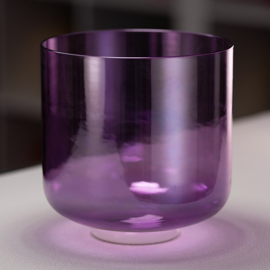 9" G#+10 Lavender Lotus Crystal Singing Bowl, Perfect Pitch