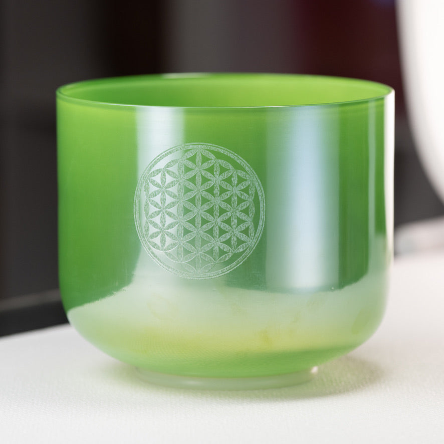 9" A#+7 Forest Fairy Singing Bowl with Flower of Life