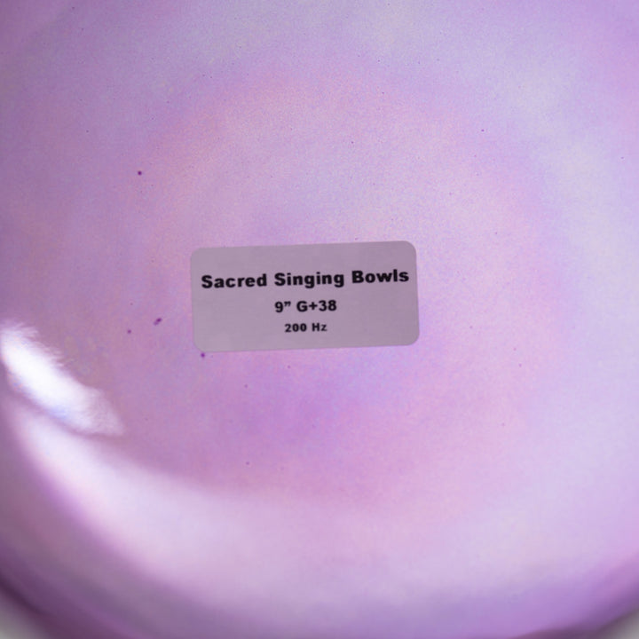 9" G+38 Lavender Lotus Crystal Singing Bowl