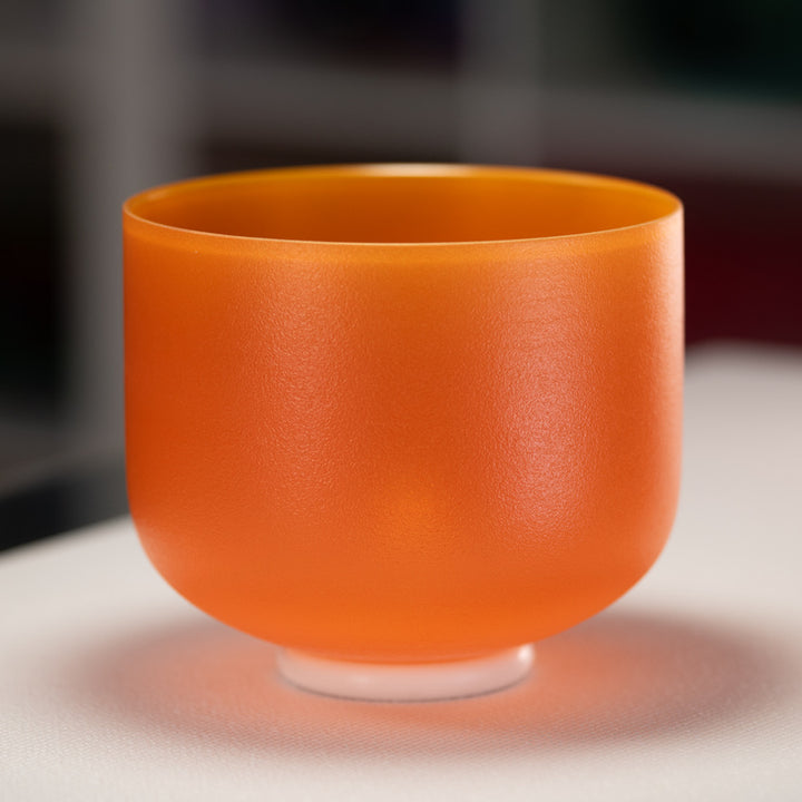 9" F-22 Setting Sun Frosted Crystal Singing Bowl