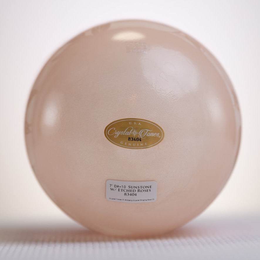 7" D#+10 Sunstone etched with Roses, Crystal Tones™