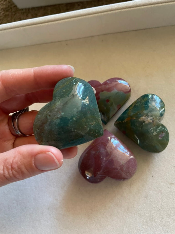 Ocean Jasper Puffy Heart