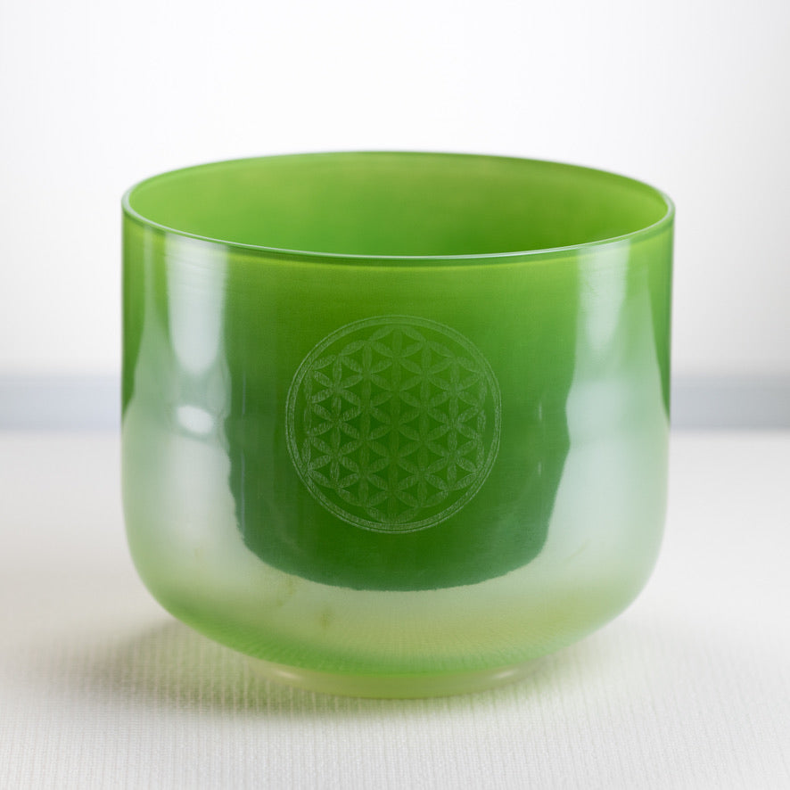 9" A#+7 Forest Fairy Singing Bowl with Flower of Life