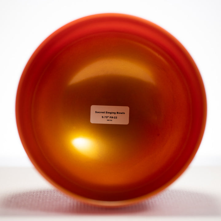 9.75" F#-22 Sedona Sunrise Frosted Crystal Singing Bowl