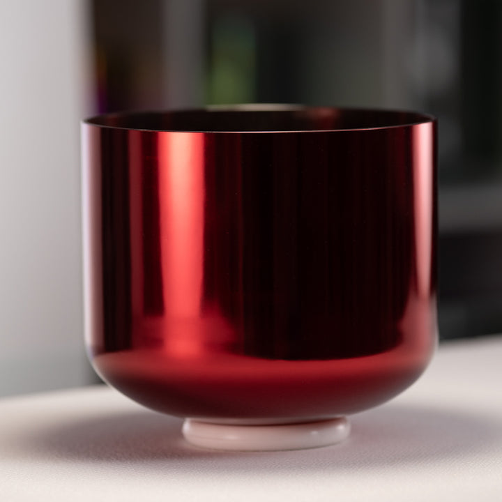9" A#-1 Ruby Ray Crystal Singing Bowl, Perfect Pitch