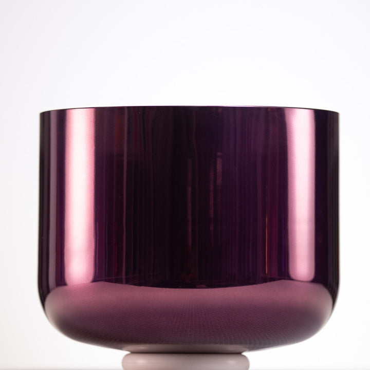 10" A#-15 Divine Violet Flame Crystal Singing Bowl, 24k Gold inside