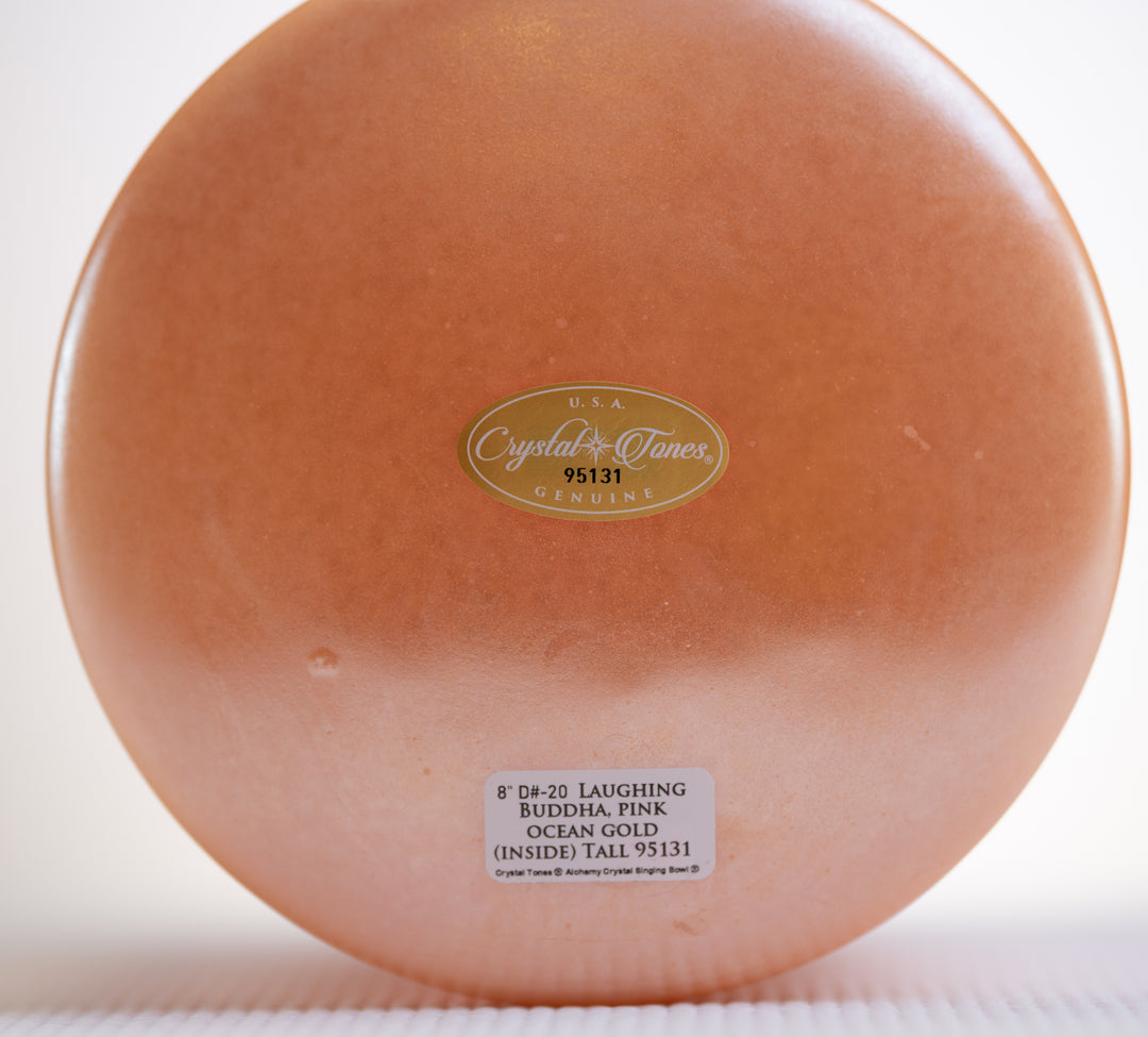 8" D#-20 Laughing Buddha & Pink Ocean Gold Tall, Crystal Tones™