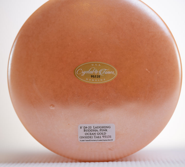 8" D#-20 Laughing Buddha & Pink Ocean Gold Tall, Crystal Tones™