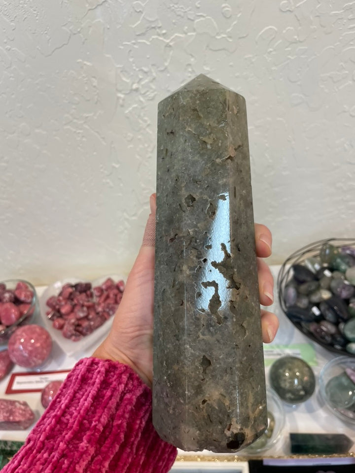 Large Prehnite Tower