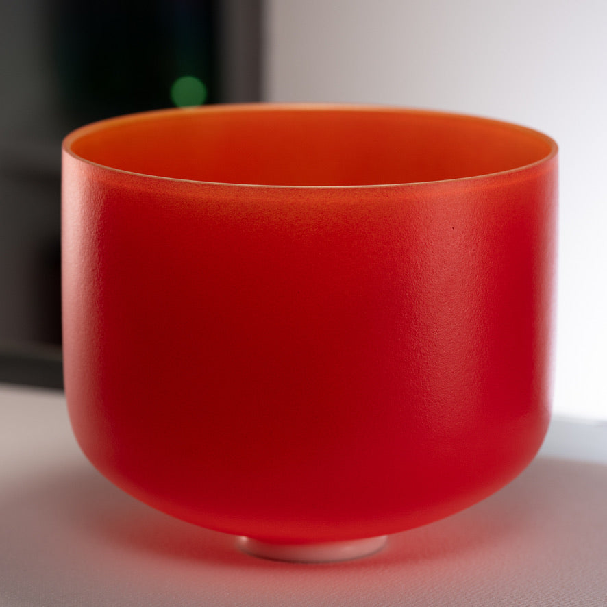 13.75" A#-26 Sedona Sunrise Frosted Crystal Singing Bowl