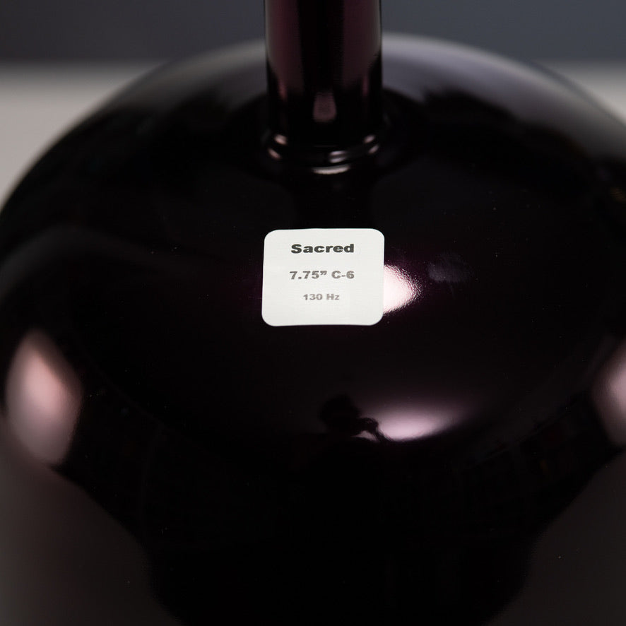 7.75" C-6 Divine Violet Flame Crystal Singing Bowl, 24k Gold inside