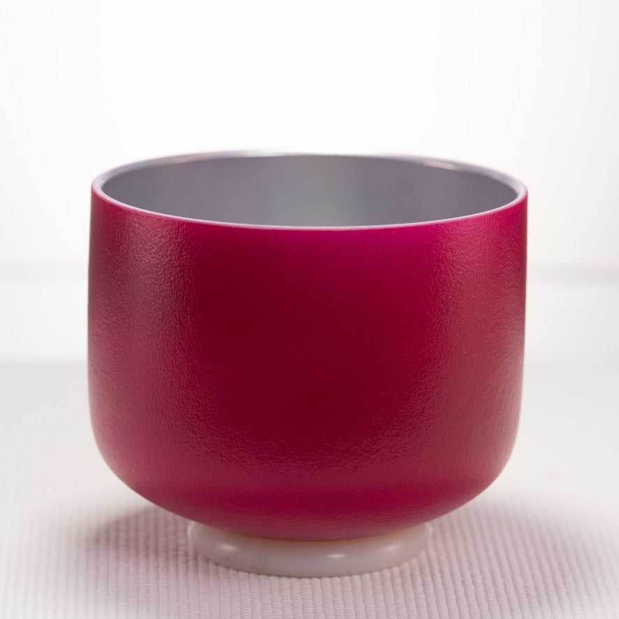 7.75" C+1 Dreamy Peony Frosted Crystal Singing Bowl, Silver inside