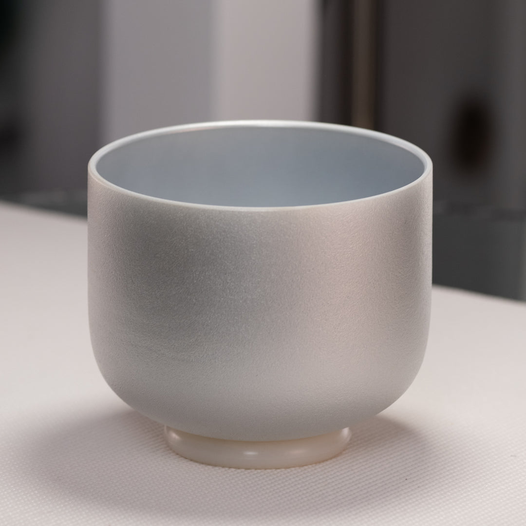 8" B-29 Frosted Silver Star Crystal Singing Bowl