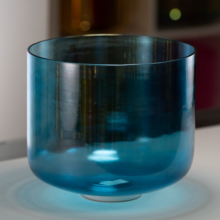 11.75" E-41 Caribbean Blue Crystal Singing Bowl