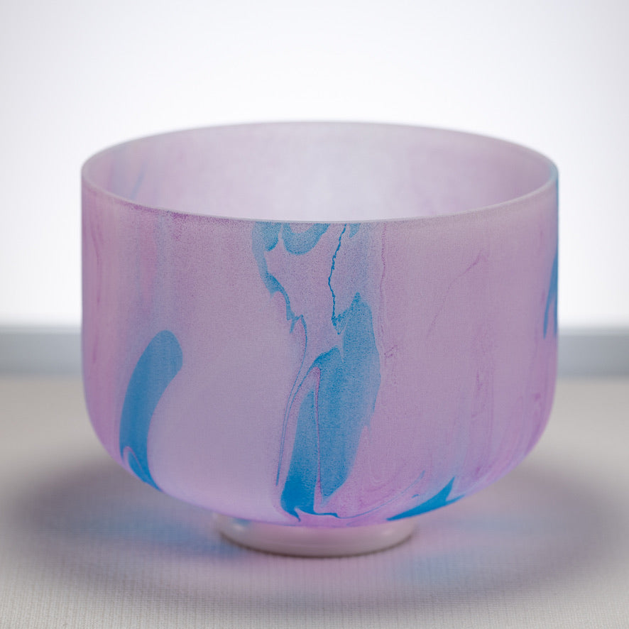 10" C#-24 Light Purple Swirl Frosted Crystal Singing Bowl
