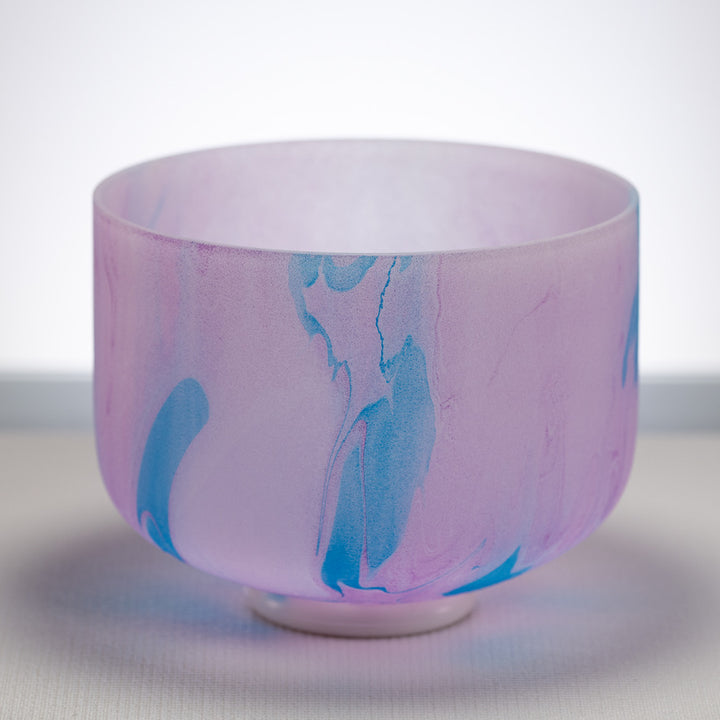 10" C#-24 Light Purple Swirl Frosted Crystal Singing Bowl
