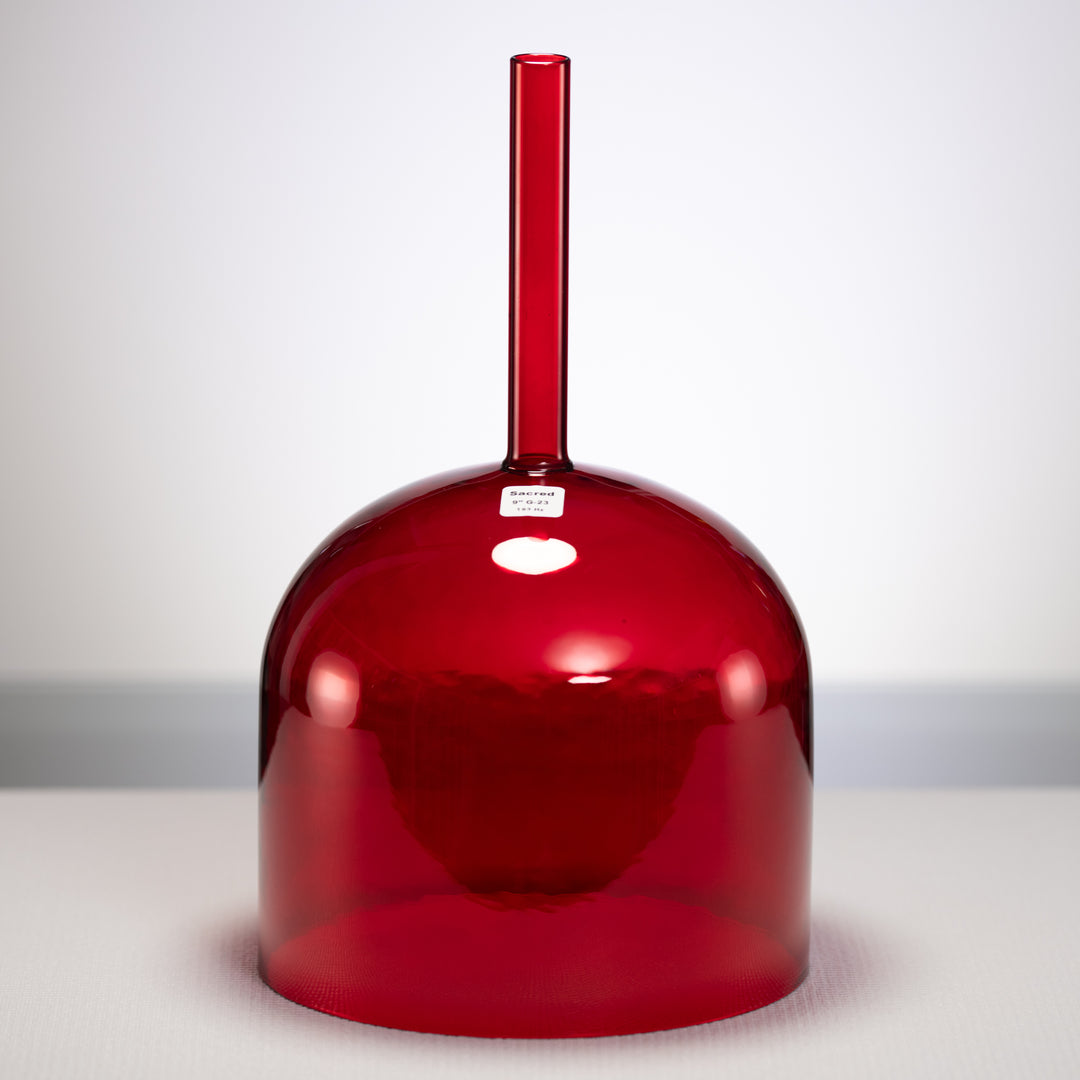 9" G-23 Ruby Ray Crystal Singing Bowl, Handheld