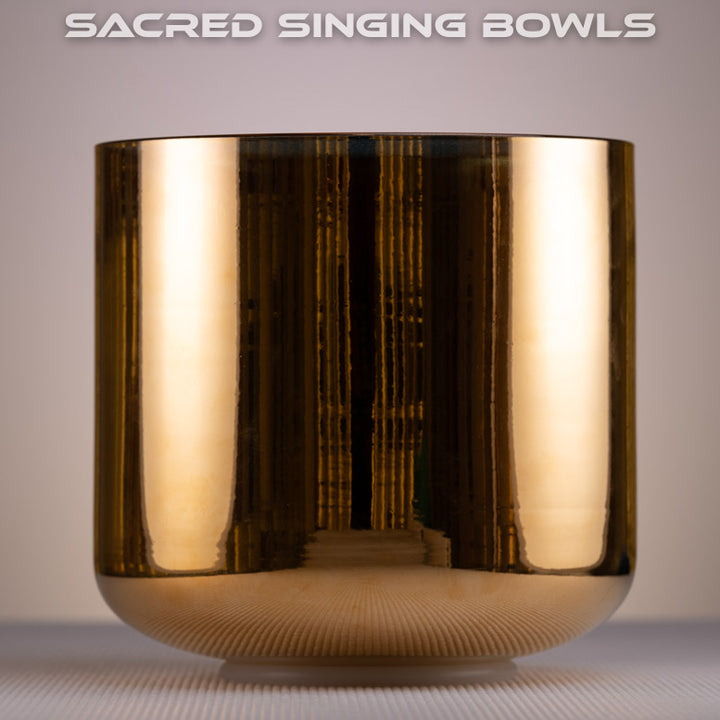 9" A+16 24k Gold & Crystal Singing Bowl