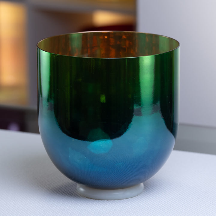 9" D+40 Divine Earth Crystal Singing Bowl, 24k Gold inside