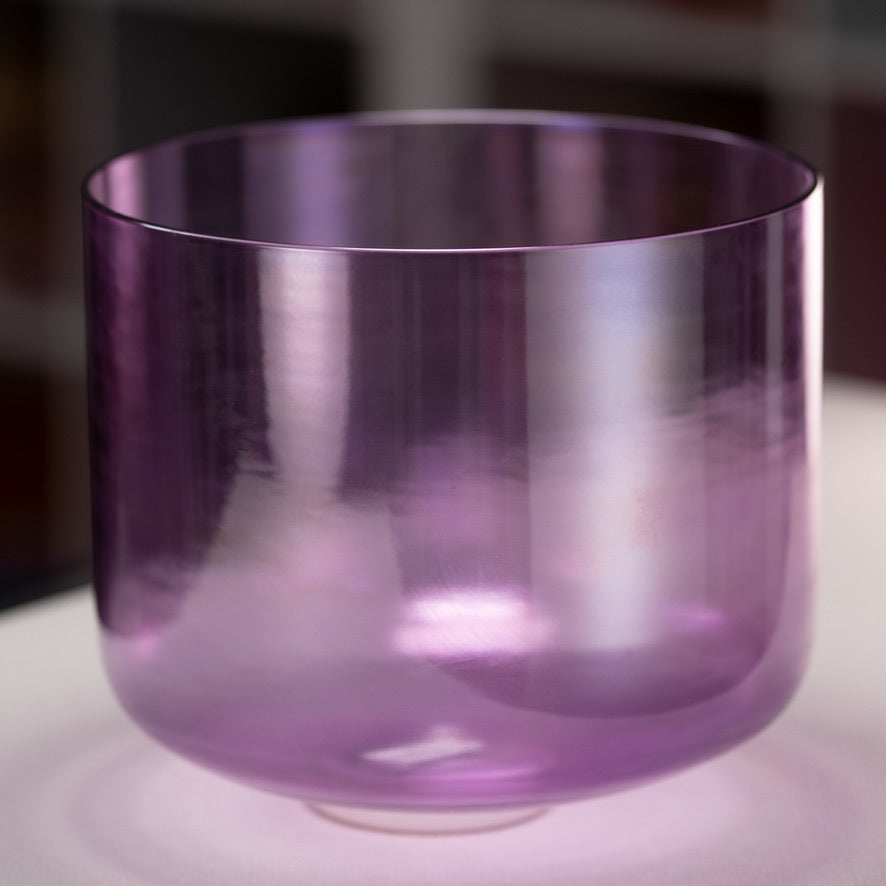 12" C#-9 Lavender Lotus Crystal Singing Bowl, Perfect Pitch