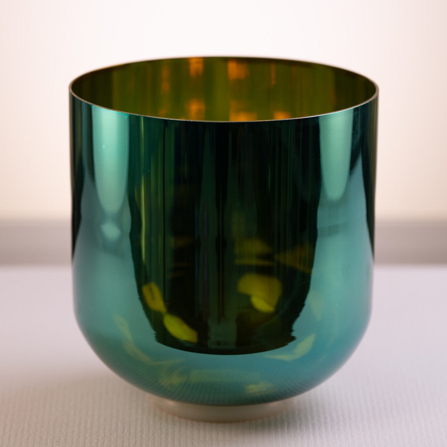 9.25” D#-29 Earth Magic Crystal Singing Bowl, Gold inside