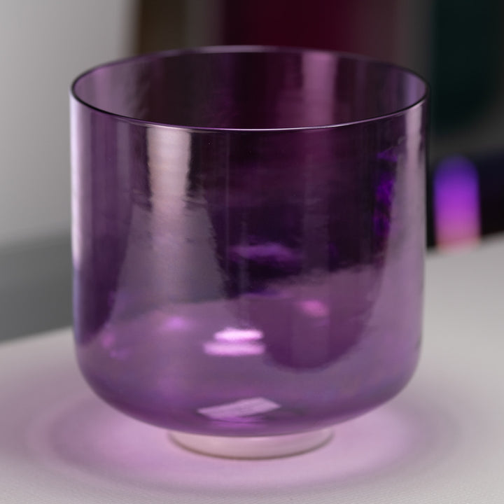 9" G#+10 Lavender Lotus Crystal Singing Bowl, Perfect Pitch