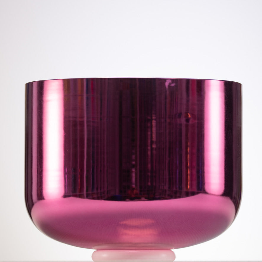 11" F#-10 Radiant Rose Crystal Singing Bowl, Perfect Pitch