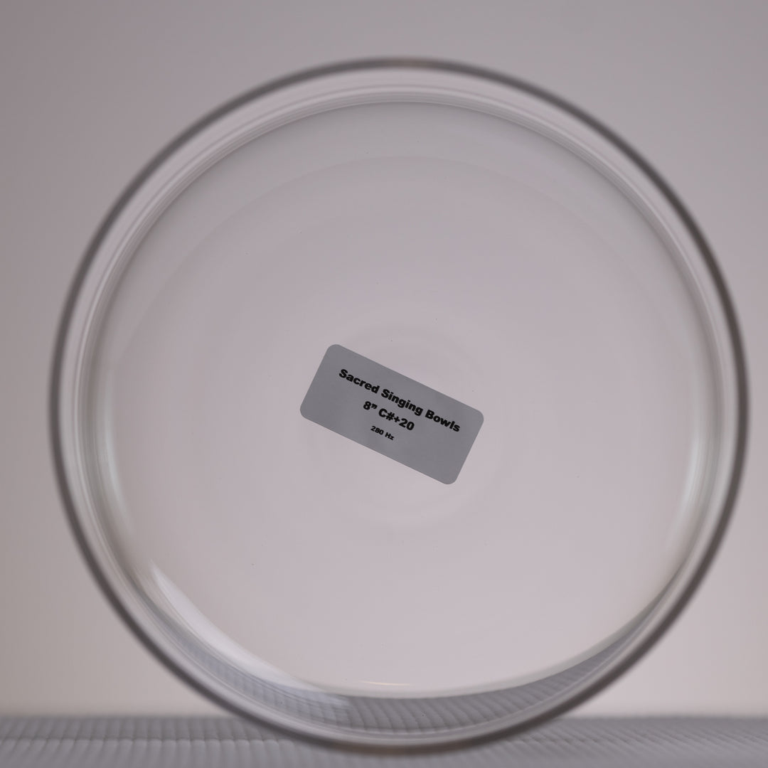 8" C#+20 Clear Quartz Crystal Singing Bowl