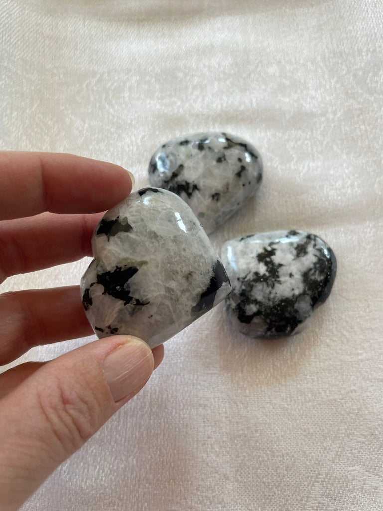 Rainbow Moonstone Puffy Heart