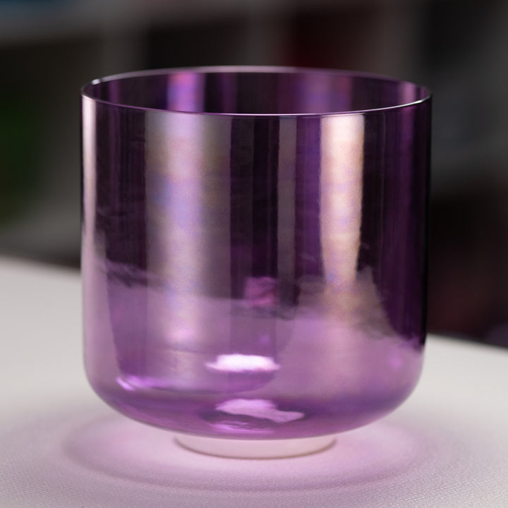 9" G+38 Lavender Lotus Crystal Singing Bowl