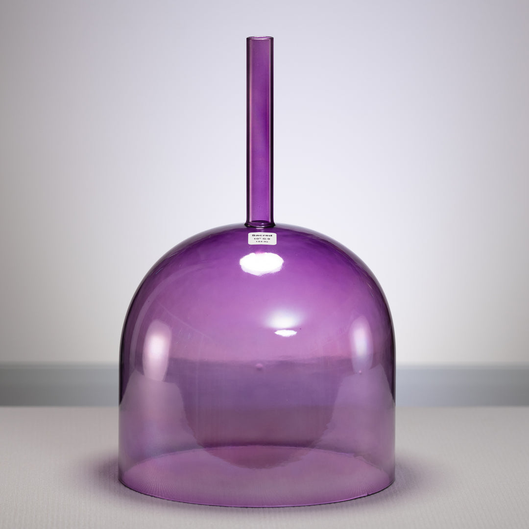 10" G-9 Handheld Lavender Lotus Crystal Singing Bowl, Perfect Pitch
