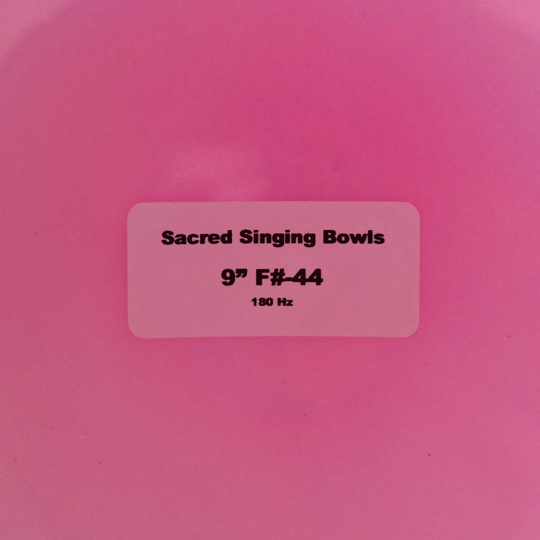 9" F#-44 Rose Blossom Crystal Singing Bowl, Pearlescent