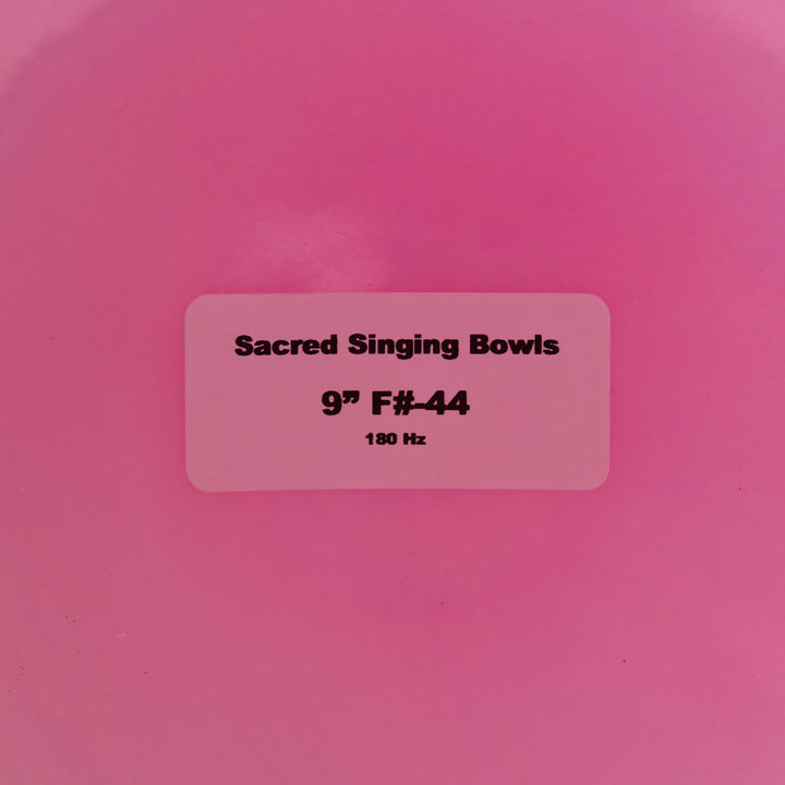 9" F#-44 Rose Blossom Crystal Singing Bowl, Pearlescent