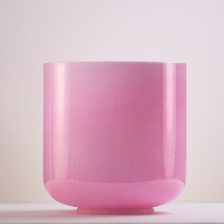 9" F#-44 Rose Blossom Crystal Singing Bowl, Pearlescent