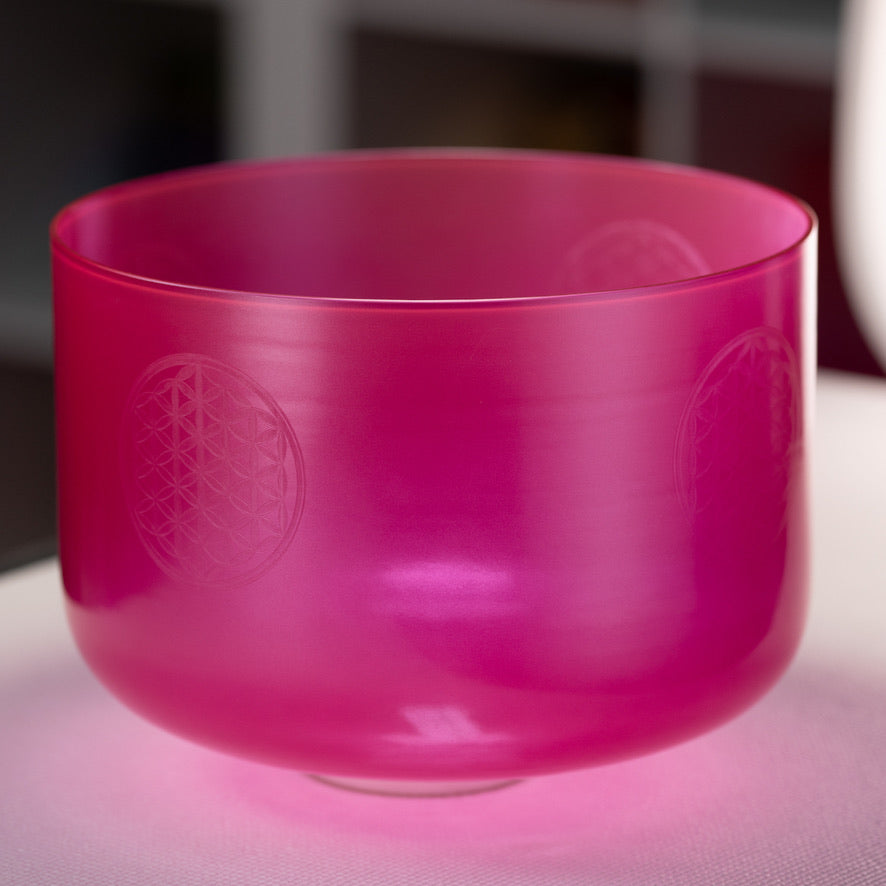 13" C-22 Rose Garden Singing Bowl with Flower of Life