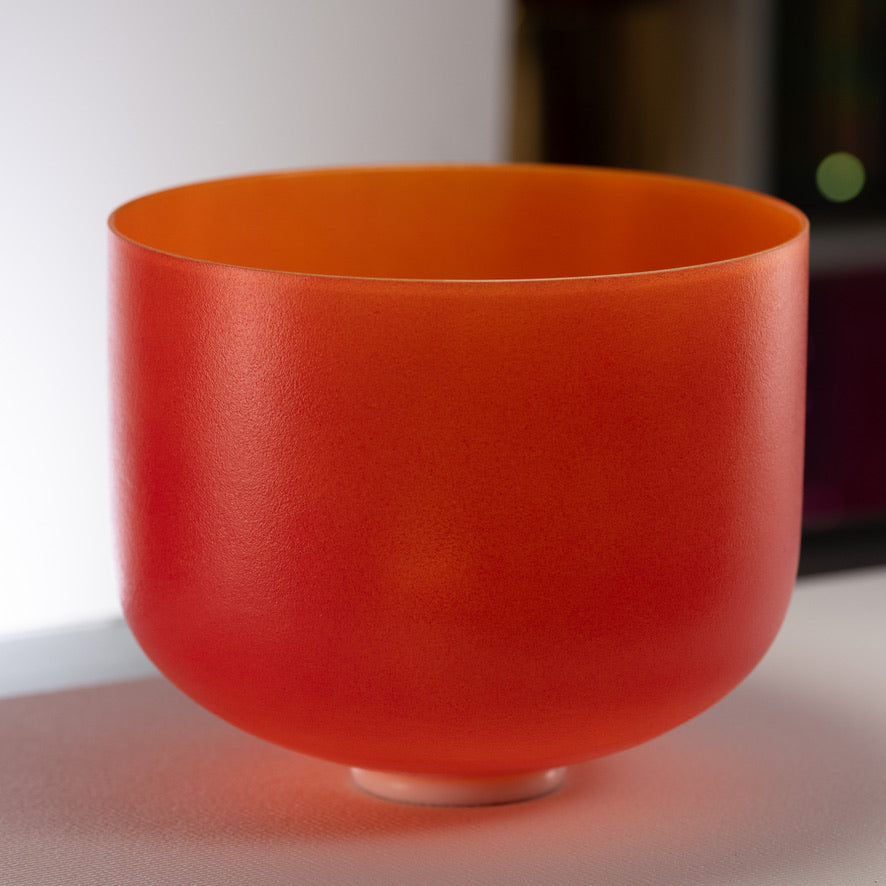 14" F#-25 Sedona Sunrise Frosted Crystal Singing Bowl