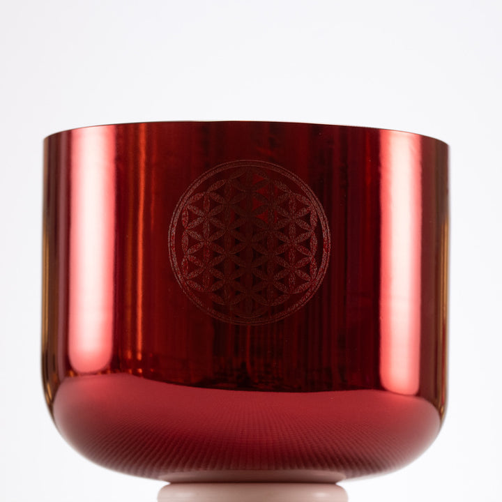 9" B+36 Ruby Ray with Flower of Life Singing Bowl