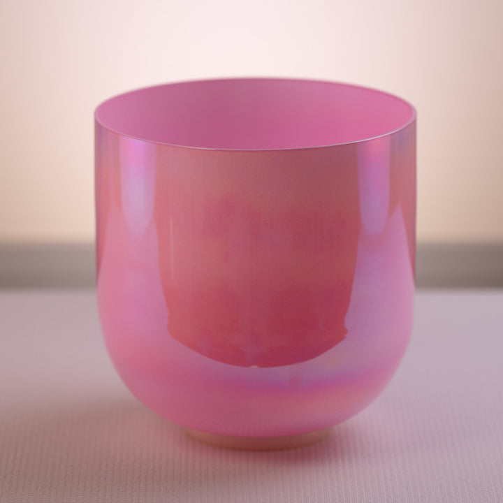 9” F+44 Rose Blossom Crystal Singing Bowl, Prismatic