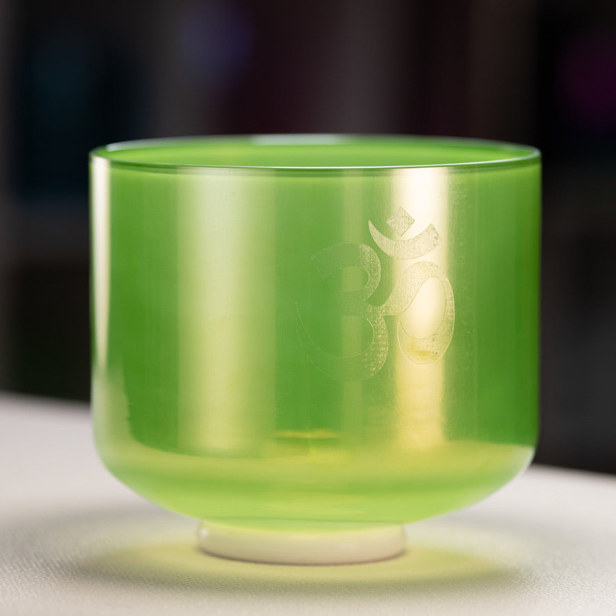 9" C-29 Forest Fairy Crystal Singing Bowl with Om Symbol