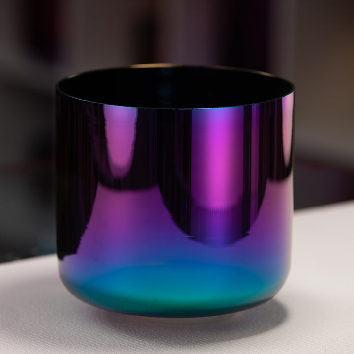 8.25" G#+9 Celestial Rainbow Crystal Singing Bowl, Perfect Pitch
